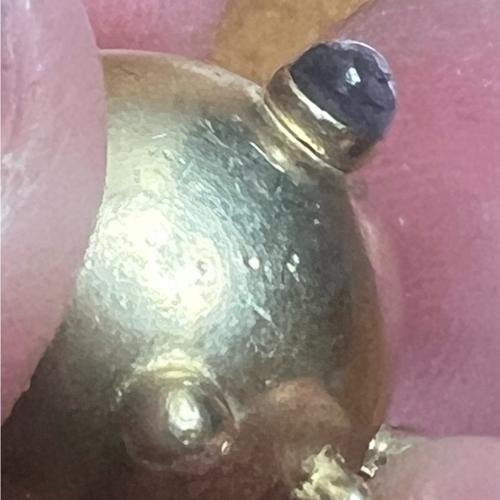 Vintage 1960s Gold-Plated Sterling Silver Sputnik Iolite Pendant HEAVY! 19.8 g - Picture 9 of 15